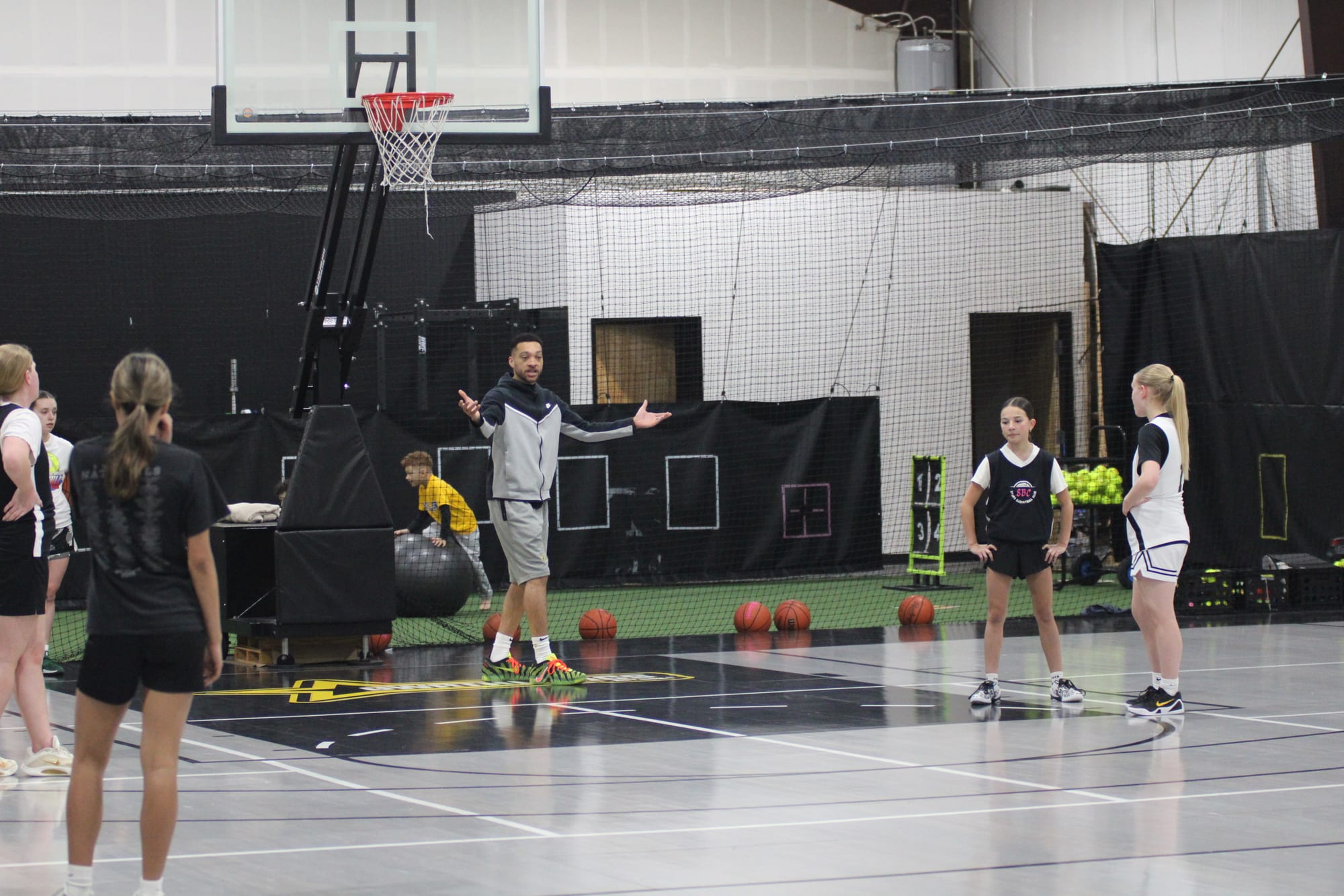 The Game Winner facility, with the turf and cage area used for bullpens